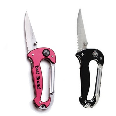 Multifunctional Carabiner Folding Knife with Compass