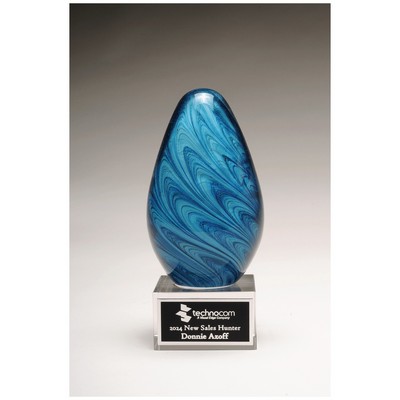 Egg Shaped Art Glass Award 6 1/4"H