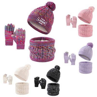 Winter Gear Set For Kids Beanie Scarf Gloves
