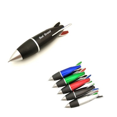 Four-Color Rocket-Shaped Ballpoint Pen