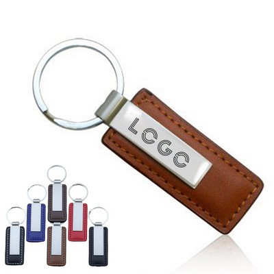 Metal Leatherette Key Chain