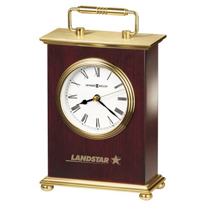 Rosewood Bracket Clock w/ Brushed Brass Finish Accent