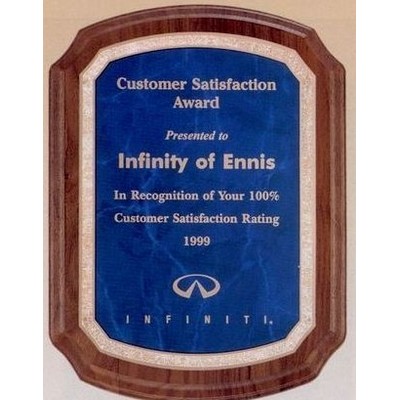 American Walnut Coventry Series Plaque w/ Sapphire Plate (7"x8")
