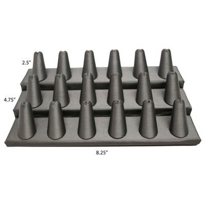 18 Finger Steel Gray Ring Jewelry Display
