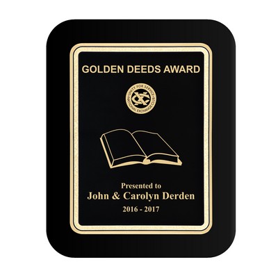 Black Plate Black Piano-finish Plaque with Elliptical Edge 8" x 10"