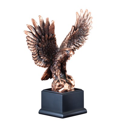 9 ½" Bronze Electroplated American Eagle on Rock Trophy