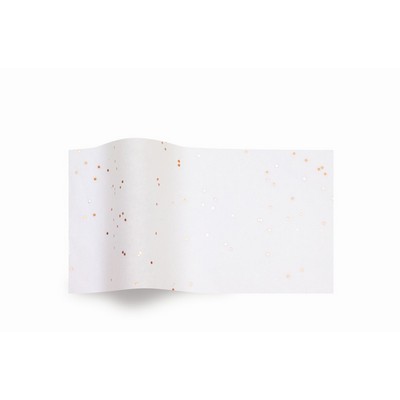 Gemstones Tissue, 20'' x 30'', Rose Gold on White Gemstones