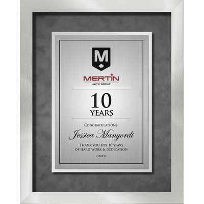 Gander (Silver) - Silver Aluminum Certificate Shadow Box - Vertical 12.5"x15.5"