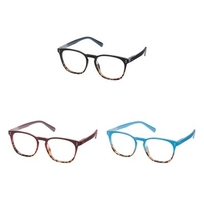 Small Gradient Tort Reader Eyeglasses w/Square Lens