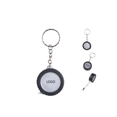 Tyre Shaped Tape Measure W/Keychain