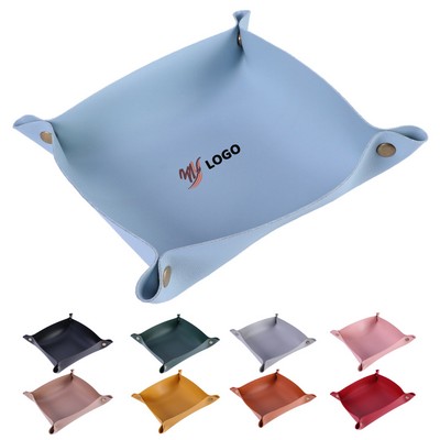 Leather Desk Sundries Storage Tray