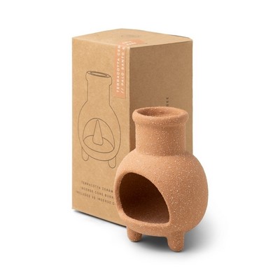 Ceramic Chiminea Incense Cone Holder - 20 Count, Terracotta