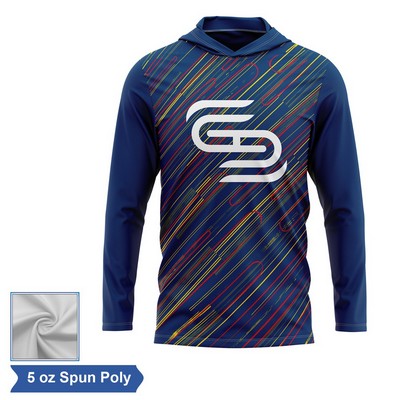Sublimation Spun Polyester (Cotton Touch) Long Sleeve Hooded T-Shirt - Men
