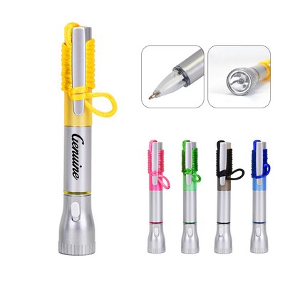 Pen with Flashlight and Lanyard