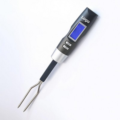 Digital Meat Thermometer Fork - Instant Read LCD Display for BBQ, Grill & Kitchen
