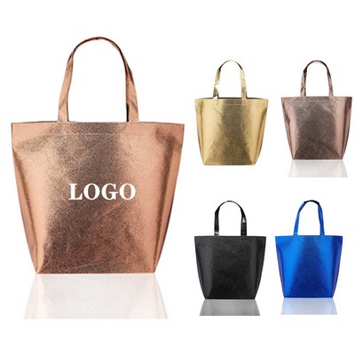 Non-woven metallic tote bag