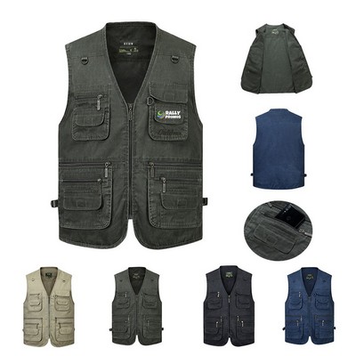 Men Outdoor Work Fishing Vest Waistcoat Jacket