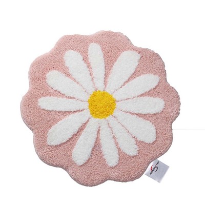 Cute Daisy Flower Mat Washable Bathroom Rugs Kitchen Mats