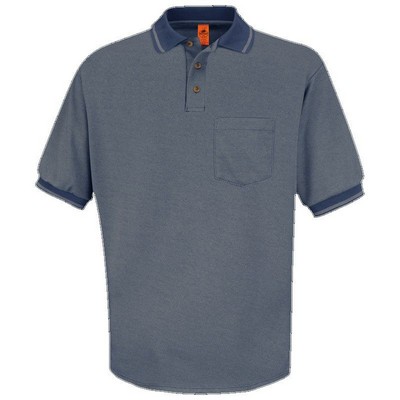 Red Kap™ Men's Short Sleeve Performance Knit® Twill Shirt - Moss Green/Navy Blue