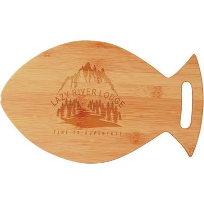 14" x 8.5" Bamboo Fish Shaped Cutting Board