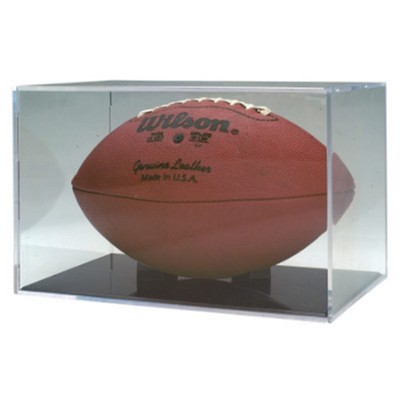 Clear Football BallQube Display Case with Grandstand Holder