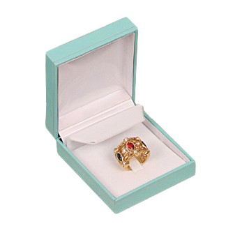 Teal Blue Leatherette Combination Box