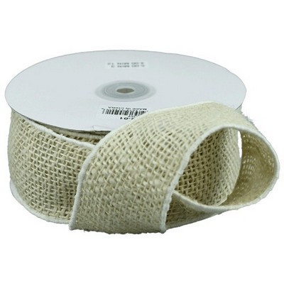 Off White Burlap Wired Ribbon