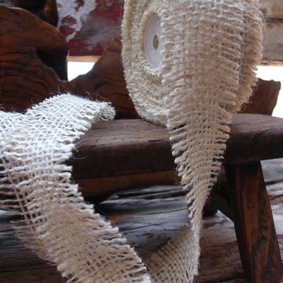 White Burlap Jute Ribbon