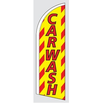 12' Poly-Knit Stock Feather Flag w/Pole Kit (Carwash w/Striped Background)