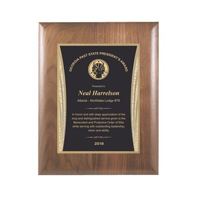 Walnut Plaque with Black Showtime Plate 7" x 9"