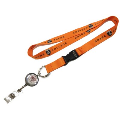 1" Sublimated Lanyard w/J-Hook Clip Or Split Key Ring