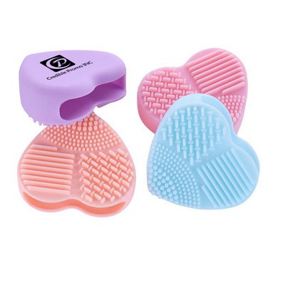 Beauty Soft Heart-shaped Silicone Scrubber Cosmetic Brush Cleaning Tools