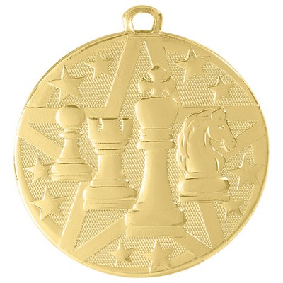 2" Gold Superstar Chess Medal