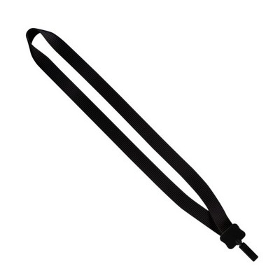3/4" Smooth Nylon Lanyard with Plastic Clamshell & Bulldog Clip