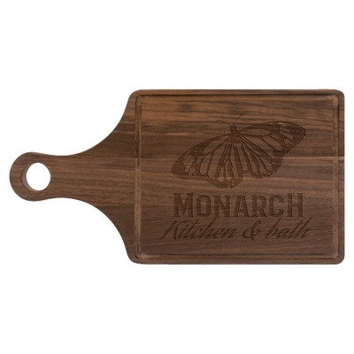 Walnut Cutting Board Paddle Shape w/Drip Ring (13.5" x 7")