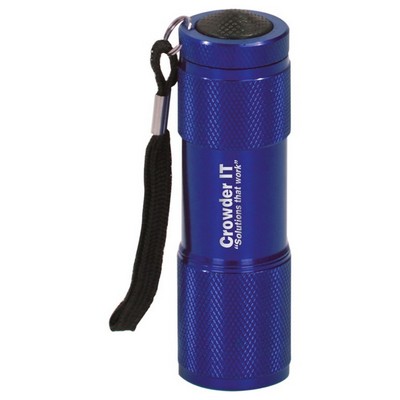 3 3/8" Blue 9-LED Flashlight with Strap