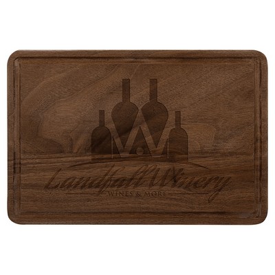 9" x 6" Walnut Cutting Board with Drip Ring