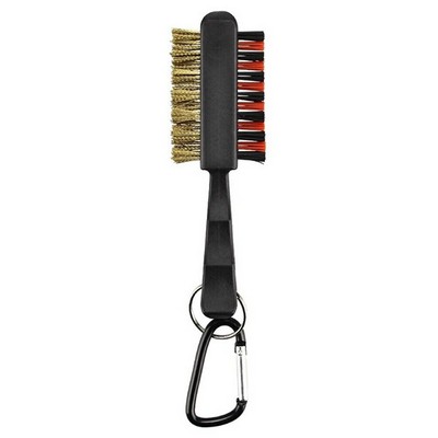 Golf Club Dual Sided Cleaning Brush w/Carabiner