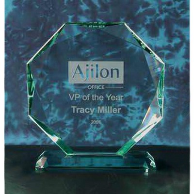 Octagonal Jade Glass award 8.62 inch