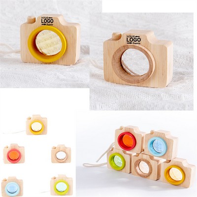 Mini Camera Wooden Kaleidoscope Toy