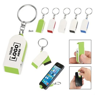 Phone Stand and Screen Cleaner Keychain Combo