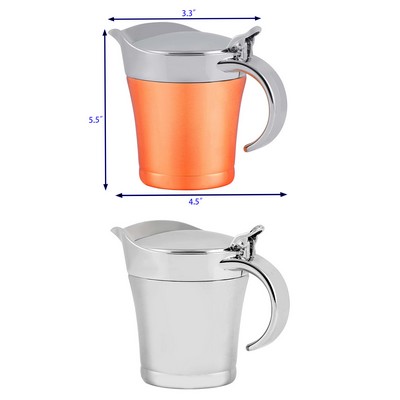 14 Ounce Double Insulated Stainless Steel Gravy Boat with Hinged Lid