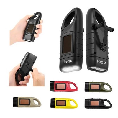 Hand-Crank Solar Powered Flashlight