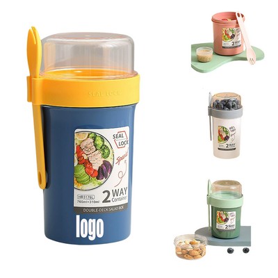 Dual-Compartment Cereal and Milk Cup