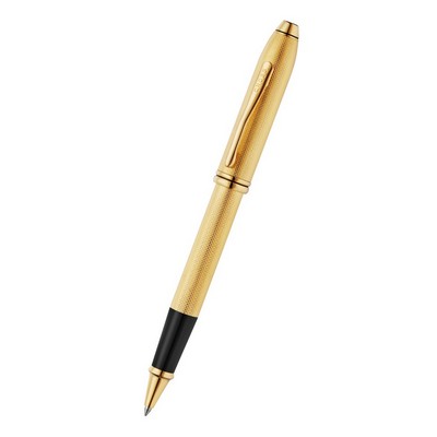 Townsend® Polished 23KT Gold-plated Engraved Diamond Pattern Rollerball Pen