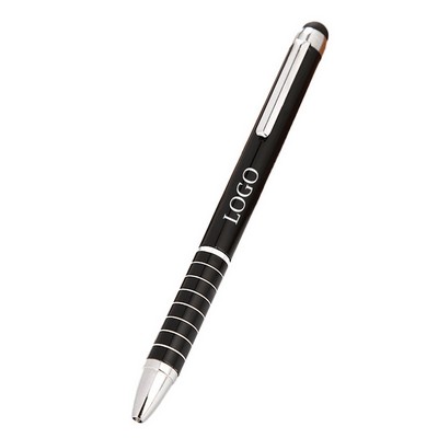 Twist Grip Ballpoint Pen W/ Stylus Top