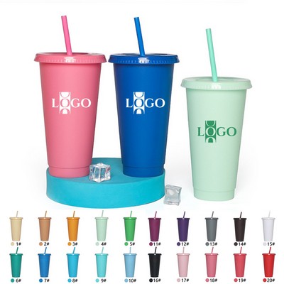 24 Oz Straw Plastic Cup