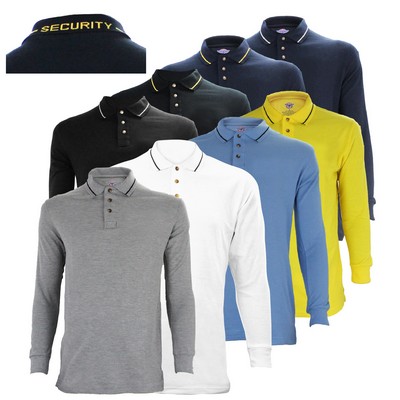 Poly Cotton Long Sleeve Security Collar Polo Shirt