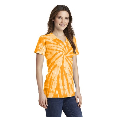 Port & Company Women's Tie-Dye V-Neck Tee.