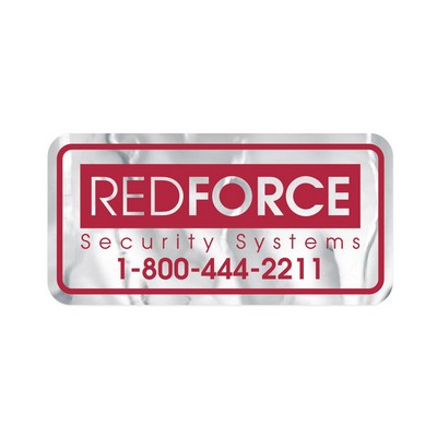 Idento® Identification Decal | Rectangle | 1 3/8" x 2 3/4" | Chrome Poly